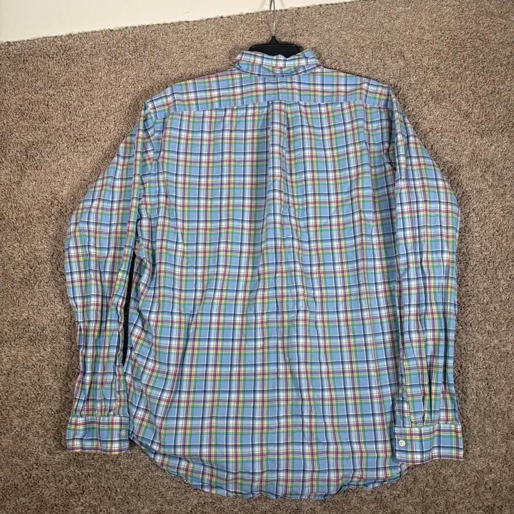 Polo Ralph Lauren Mens XL Classic‎ Fit Plaid Button Down Shirt Blue Multi Color